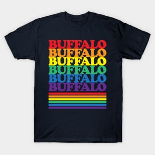 Buffalo NY Pride Week Rainbow Gay Pride Colors LGBTQ Ally T-Shirt